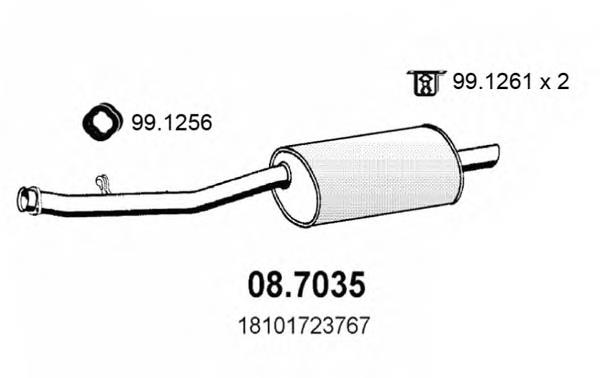 Silenciador posterior 087035 Asso