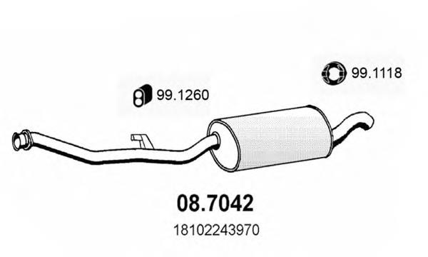 Silenciador posterior 087042 Asso