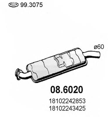 08.6020 Asso silenciador delantero