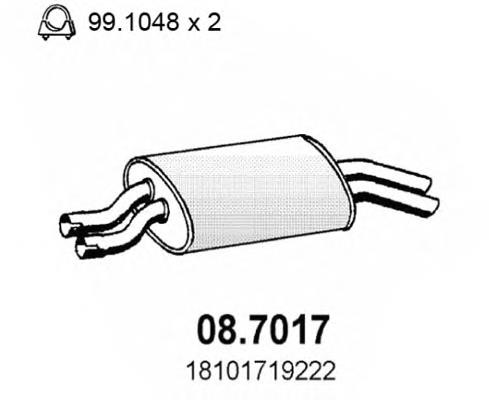 Silenciador posterior 087017 Asso