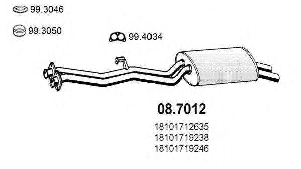 Silenciador posterior 087012 Asso