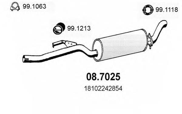 Silenciador posterior 087025 Asso