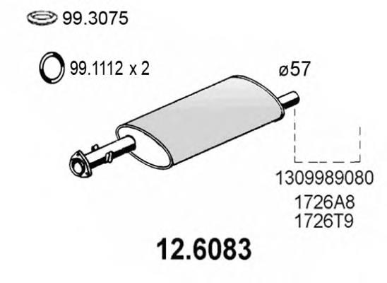 12.6083 Asso silenciador central/posterior