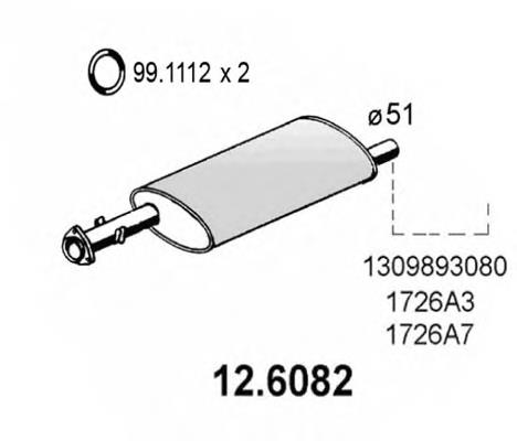 12.6082 Asso silenciador central/posterior