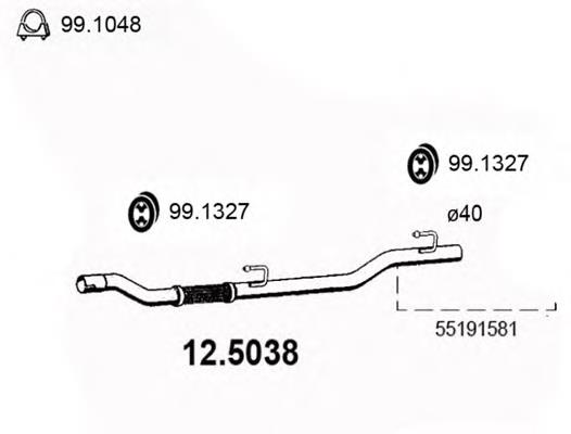 Silenciador trasero para escape 125038 Asso