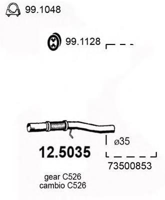 73500853 Fiat/Alfa/Lancia silenciador del medio