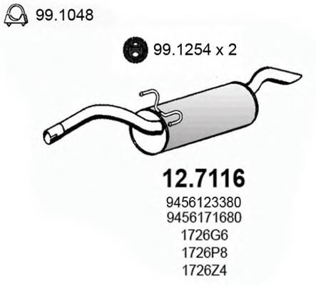 Silenciador posterior 127116 Asso