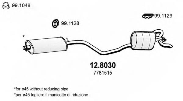 Silenciador posterior 128030 Asso