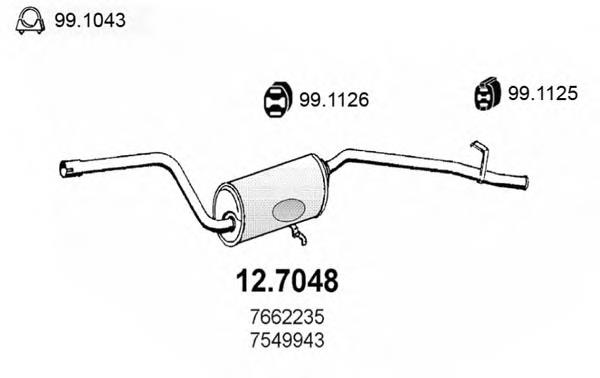 Silenciador posterior 127048 Asso