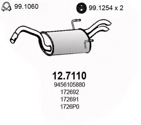 12.7110 Asso silenciador posterior