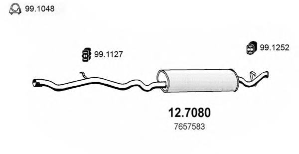 12.7080 Asso silenciador posterior