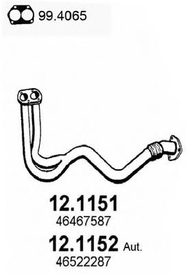 0046522287 Fiat/Alfa/Lancia tubo de admisión del silenciador de escape delantero