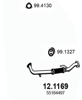 55184497 Fiat/Alfa/Lancia tubo de admisión del silenciador de escape delantero