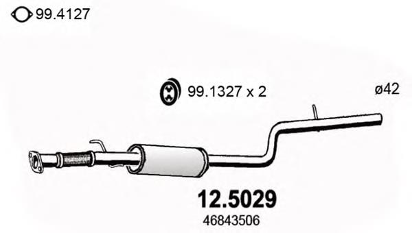 Silenciador central 71765090 Fiat/Alfa/Lancia