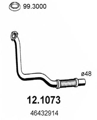 46432914 Fiat/Alfa/Lancia tubo de admisión del silenciador de escape delantero