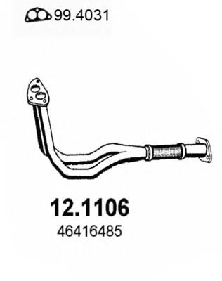 7755320 Fiat/Alfa/Lancia tubo de admisión del silenciador de escape delantero