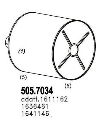 Silenciador posterior 5057034 Asso