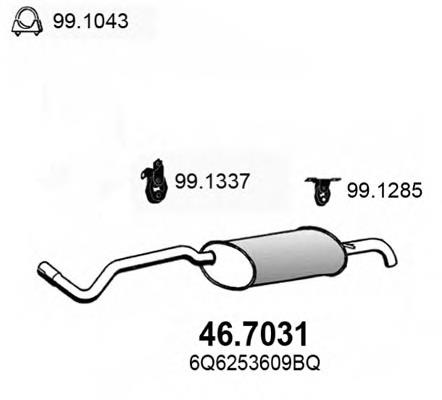 Silenciador posterior 467031 Asso