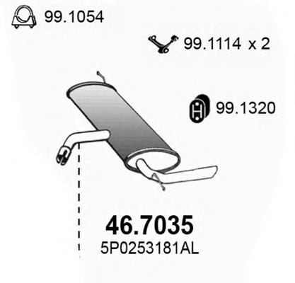 46.7035 Asso silenciador posterior