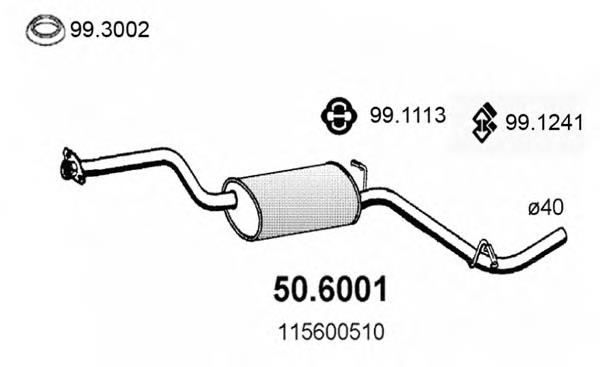 Silenciador del medio 506001 Asso