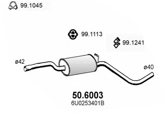 Silenciador del medio 506003 Asso