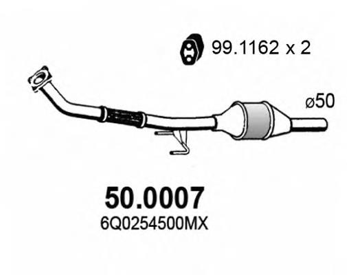 Silenciador delantero 6Q0254502EX VAG