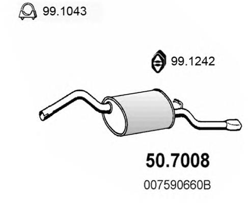 Silenciador posterior 507008 Asso