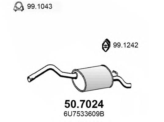 Silencioso trasero Skoda Felicia 1 (6UF, 6U7, 797)