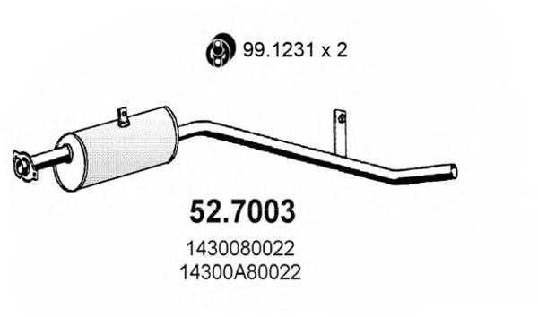 Silenciador trasero 279017 Bosal