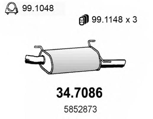 90501118 Opel silenciador posterior