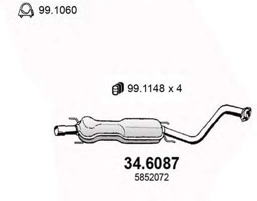 Silenciador posterior 346087 Asso