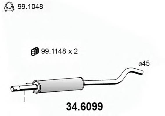 346099 Asso silenciador del medio