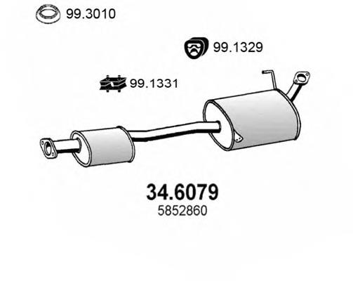 5852926 Opel silenciador del medio