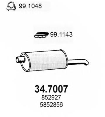 34.7007 Asso silenciador posterior