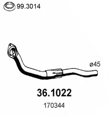 36.1022 Asso tubo de admisión del silenciador de escape delantero