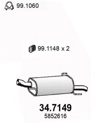 Silenciador posterior 347149 Asso