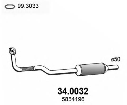 Silenciador delantero 340032 Asso