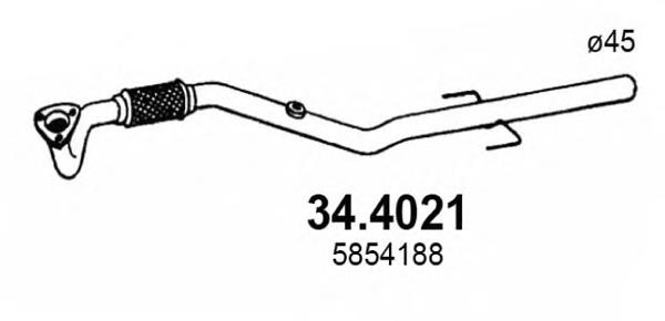 34.4021 Asso tubo de admisión del silenciador de escape delantero