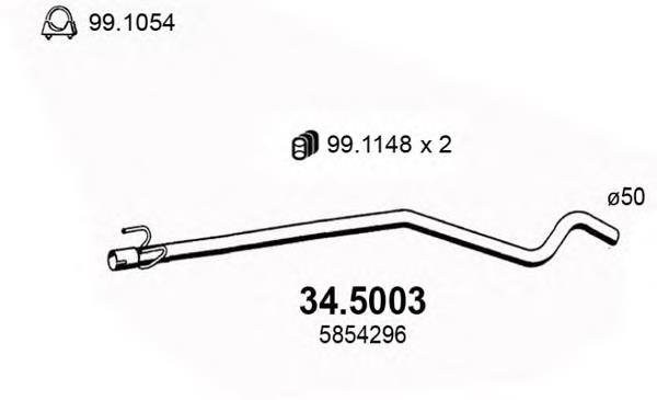 5854296 Opel Silenciador central