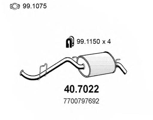 Silenciador posterior 407022 Asso