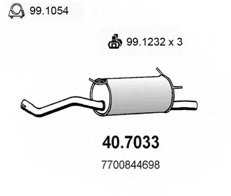 7700425712 Renault (RVI) silenciador posterior