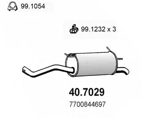 Silenciador posterior 407029 Asso