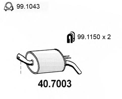 40.7003 Asso silenciador del medio