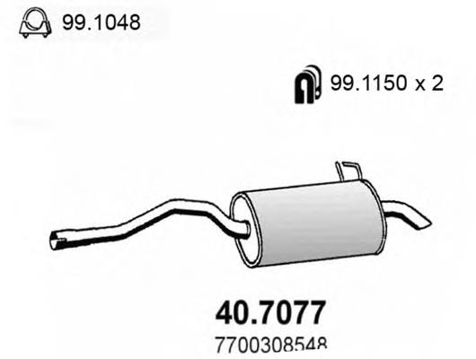 Silenciador posterior 407077 Asso