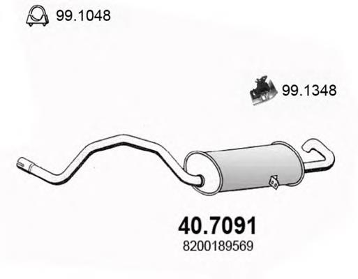 407091 Asso silenciador posterior