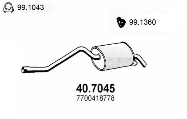 Silenciador posterior 407045 Asso