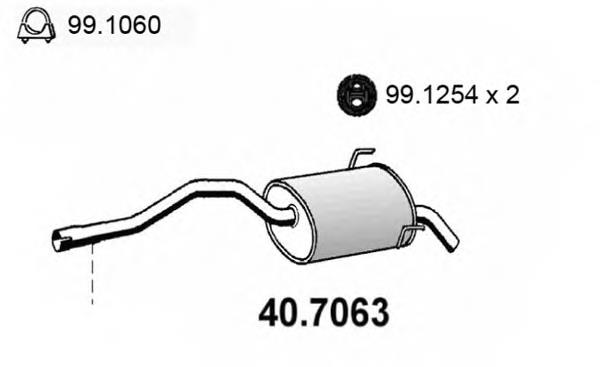 Silenciador posterior 407063 Asso