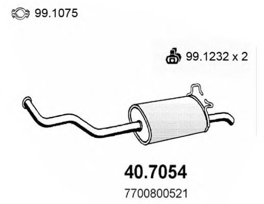 Silenciador posterior 407054 Asso