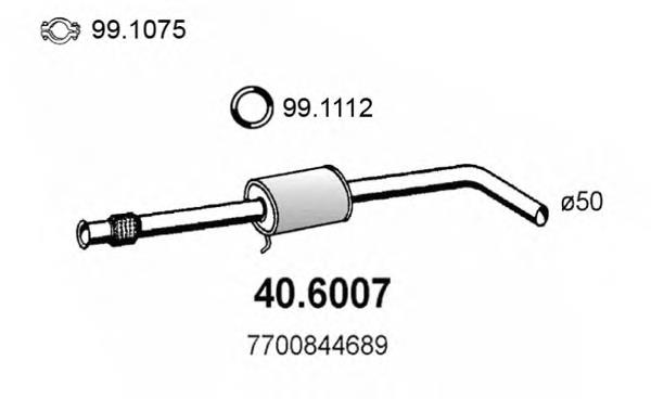 7700844689 Renault (RVI) silenciador del medio