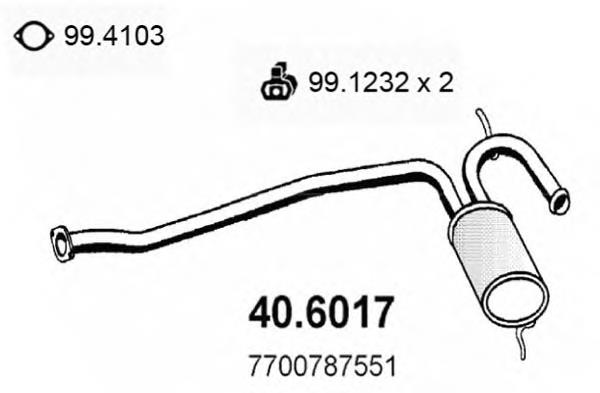 Silenciador del medio 406017 Asso